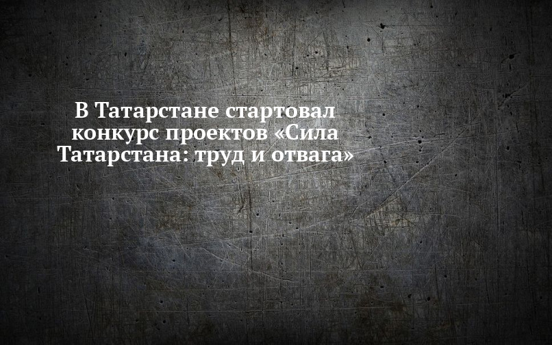 Республиканский конкурс проектов «Сила Татарстана: труд и отвага»